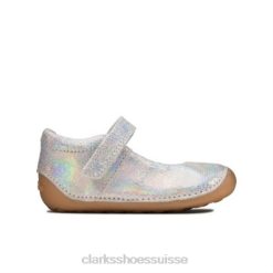 argent métallique clarks ti ny mist fst f fit enfants N6R8B4611 Clarks argent métallisé