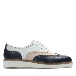 Baille Brogue Clarks Marine femmes N6R8B3335 Clarks marine