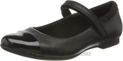 ballerines fille scala gem y clarks cuir noir enfants N6R8B997 Clarks Cuir noir