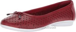 Ballerines Gracellea en cuir rouge Clarks pour femmes femmes N6R8B1331 Clarks cuir rouge