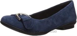 Ballerines Neenah Lark en daim bleu marine pour femmes Clarks femmes N6R8B187 Clarks daim bleu marine