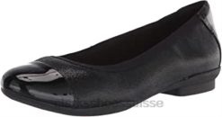 Ballerines plates sara orchidée pour femme, combi en cuir noir Clarks femmes N6R8B1549 Clarks