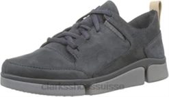 baskets basses femme Clarks Tri Turn en nubuck gris foncé gris femmes N6R8B872 Clarks gris nubuck gris foncé