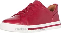 Baskets Clarks Un Maui Lace en cuir framboise pour femmes femmes N6R8B1880 Clarks cuir framboise