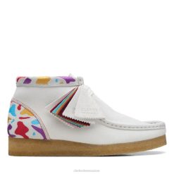 botte wallabee combi blanc combi blanc clarks femmes N6R8B6070 Clarks combi blanche