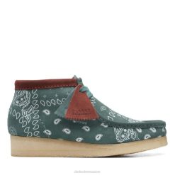 botte wallabee vert paisley vert paisley clarks unisexe N6R8B6038 Clarks cachemire vert