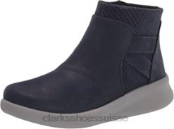 Bottines Clarks Sillian 20 Way synthétiques bleu marine pour femmes femmes N6R8B1227 Clarks synthétique marine