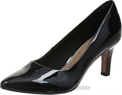 chaussure habillée uniforme illeana tulipe pour femme Clarks Black Pat femmes N6R8B543 Clarks tache noire