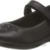 Chaussures d'uniforme scolaire noires Clarks pour fille Etch Bright T Wide Fit enfants N6R8B219 Clarks Cuir noir