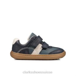 Clarks 2 Flash Metra FST G Fit en cuir bleu marine unisexe N6R8B4952 Clarks cuir marine