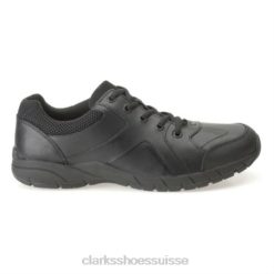 clarks air norfolk jnr f fit cuir noir unisexe N6R8B4962 Clarks Cuir noir