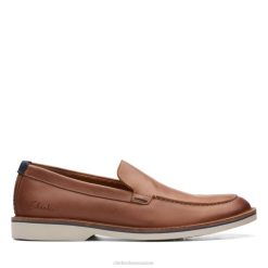 Clarks Atticus Lt Edge Cuir beige foncé Cuir beige foncé unisexe N6R8B5570 Clarks cuir beige foncé
