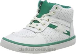 Clarks - Baskets City Flake T en cuir blanc pour garçon enfants N6R8B513 Clarks cuir blanc