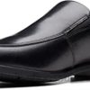 Clarks - Baskets Howard Edge en cuir noir pour hommes Hommes N6R8B841 Clarks Cuir noir