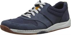 Clarks - Baskets Langton Race pour hommes - Nubuck bleu marine Hommes N6R8B2802 Clarks nubuck bleu marine