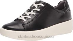 Clarks - Baskets Layton Pace en cuir noir pour femme femmes N6R8B1897 Clarks Cuir noir
