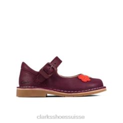 Clarks Berry Leather Comet Gem Inf F Fit unisexe N6R8B4705 Clarks cuir de baies