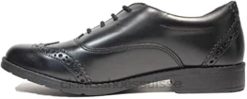 Clarks Black Aubrie Tap Youth Chaussures d'école Brogue en cuir noir pour filles enfants N6R8B41 Clarks noir