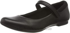Clarks Black Girl's Scala Dawn Y Ballerines enfants N6R8B2681 Clarks Cuir noir