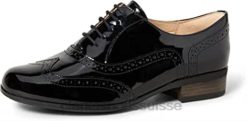 Clarks Black Patent - Chaussures Brogues Hamble Oak pour Femme femmes N6R8B625 Clarks vernis noir