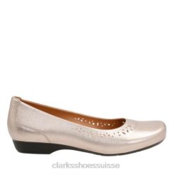 Clarks Blanche Garryn Or Métallisé femmes N6R8B3984 Clarks or métallisé