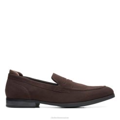 Clarks Bradish Ease en daim marron foncé en daim marron foncé Hommes N6R8B6658 Clarks daim marron foncé