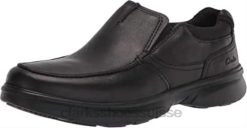 Clarks Bradley Free Mocassins pour hommes en cuir vieilli noir Hommes N6R8B1626 Clarks cuir foulonné noir