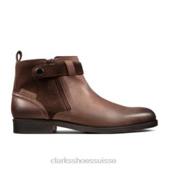 clarks brocton zip cuir marron Hommes N6R8B4362 Clarks cuir marron