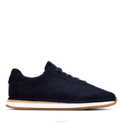 Clarks Craft Run Lace en daim bleu marine Hommes N6R8B3690 Clarks daim bleu marine