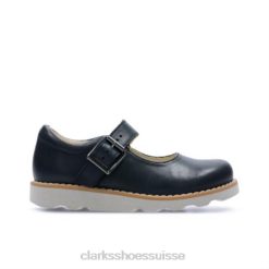 Clarks Crown Honor Inf E Fit en cuir bleu marine unisexe N6R8B4736 Clarks cuir marine