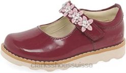 Clarks Crown Petal T Chaussures pour bébé 5 Cherry Patent unisexe N6R8B83 Clarks