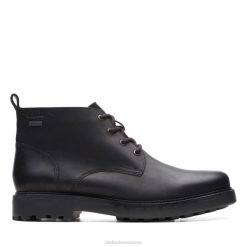 Clarks cuir noir huileux blettes mi gore-tex cuir huileux noir unisexe N6R8B5697 Clarks cuir gras noir