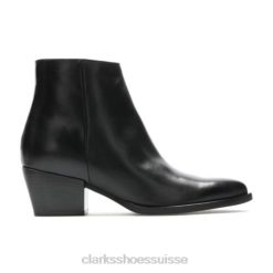 clarks cuir noir isabella2 zip unisexe N6R8B4129 Clarks Cuir noir