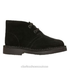 Clarks Desert Boot en daim noir FST G Fit enfants N6R8B4808 Clarks Suède noir