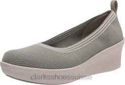 Clarks Dusty Olive Textile Escarpins Step Rose Fern pour femmes femmes N6R8B2945 Clarks textile olive poussiéreux