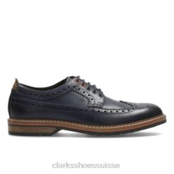 Clarks en cuir bleu Pitney Limit Hommes N6R8B4449 Clarks cuir bleu
