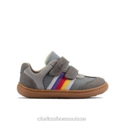 clarks en cuir gris flash beau fst g fit enfants N6R8B4827 Clarks cuir gris