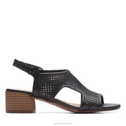 Clarks en cuir noir Carolleigh Star femmes N6R8B3219 Clarks Cuir noir