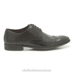 Clarks en cuir noir Hommes N6R8B4528 Clarks Cuir noir