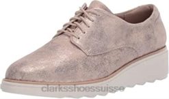 Clarks en daim étain Sharon Crystal Oxford pour femme femmes N6R8B2328 Clarks