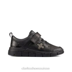 clarks encode flash jnr g fit cuir noir unisexe N6R8B4946 Clarks Cuir noir