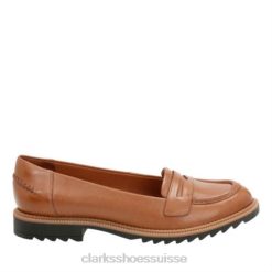 Clarks Griff Milly Cuir Marron femmes N6R8B3874 Clarks cuir beige
