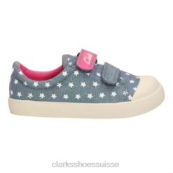 Clarks Halcy Hana FST G Fit Toile en jean enfants N6R8B4602 Clarks toile de jean