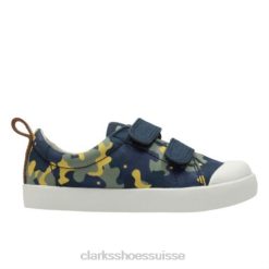 clarks halcy high fst g fit marine camouflage enfants N6R8B4826 Clarks camouflage marine