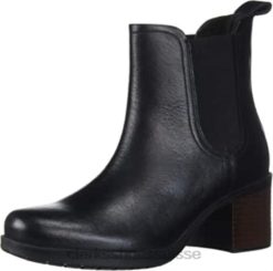 Clarks Hollis Sun Chelsea Boot pour femme en cuir noir femmes N6R8B2546 Clarks Cuir noir
