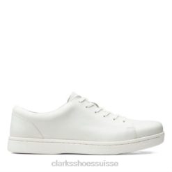 Clarks Kitna Lo en cuir blanc Hommes N6R8B4536 Clarks cuir blanc