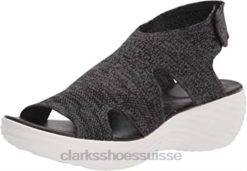 clarks marsail sandale femme tricot noir femmes N6R8B2450 Clarks tricot noir