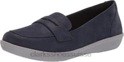 Clarks - Mocassins Ayla Form pour femmes - Nubuck synthétique bleu marine femmes N6R8B1754 Clarks