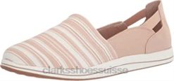 Clarks - Mocassins Breeze Step pour femmes en toile taupe femmes N6R8B1978 Clarks