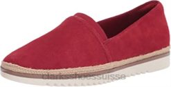 Clarks - Mocassins Serena Paige en daim rouge pour femme femmes N6R8B2745 Clarks daim rouge